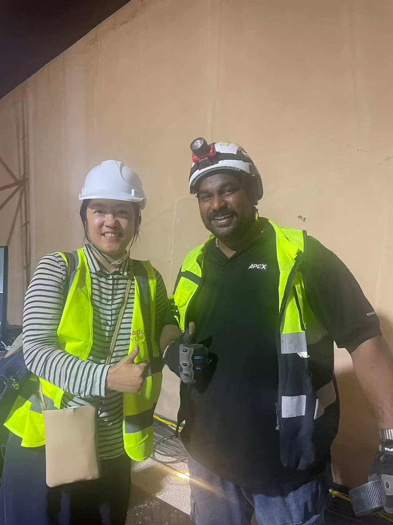 YHC working with the on-site production team